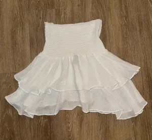 SheIn White Ruffle Skirt thumbnail 1