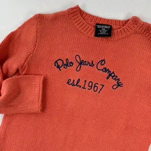 Polo Jeans Co Ralph Lauren Orange Cotton Blend Knit Sweater S Shoulder Button‎ thumbnail 1