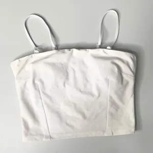 Alo Medium Bandeau Cami Top White FLAWED Yellow Stains thumbnail 2
