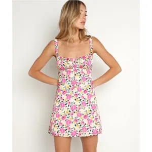 For‎ Love & Lemons June Pink Floral Mini Dress S. $198 thumbnail 2