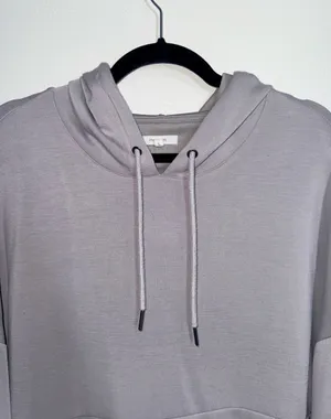 Maurices Scuba Hooded Sweatshirt Light Gray Pullover Loungewear thumbnail 2