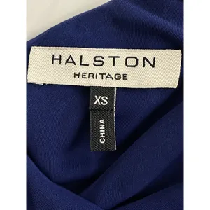 Halston Heritage Blue Ponte Cutout Sheath Dress Long Sleeve Bodycon XS thumbnail 4