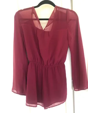 South Boutique Crimson red romper thumbnail 2