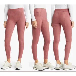 Spanx Faux-Suede Soft Leggings in Rich Rose Pink Size XL thumbnail 2