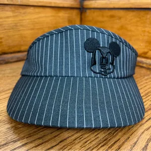 DISNEY PARKS Mickey Mouse Black And White Pinstripe Sun Visor Adjustable Size OS thumbnail 2