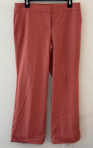 J.Crew Favorite Fit Wide Leg Trousers Salmon Cuffed Wool Size 10 Career Corpcore thumbnail 1