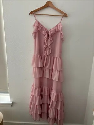 Torn by Ronny kobo pink tiered ruffle dress new nwt thumbnail 2