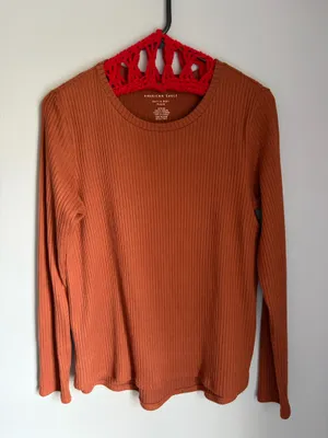 American Eagle Ribbed long sleeve lightweight sweater thumbnail 1