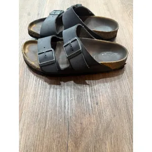Birkenstock Arizona Black Leather‎ Two Strap Comfort Sandals Women's Size 38 thumbnail 4