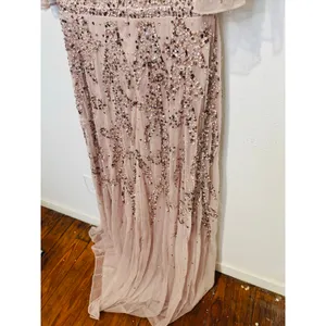MAC DUGGAL 93681 Vintage Lilac Pink Sequined Butterfly High Low Gown Dress sz 10 thumbnail 10
