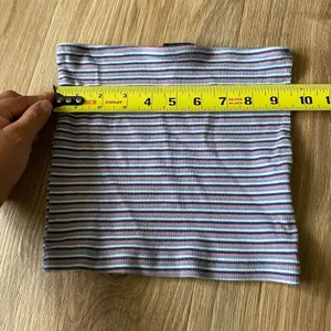 Brandy Melville Striped Ribbed Tube Top Blue Pink White Y2K One Size thumbnail 5