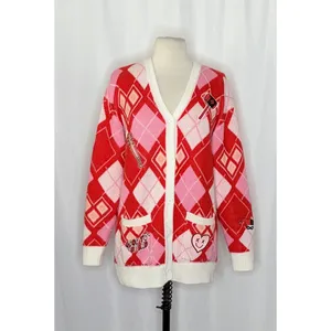 HARLEY QUINN Argyle Cardigan Sweater DC Comics Harlequin Batman Joker Small thumbnail 2
