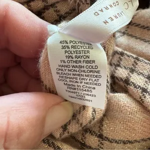Lauren Conrad Beige Plaid Scarf thumbnail 4