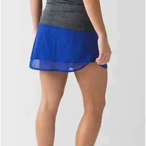 Lululemon Hotty Hot Skirt II Activewear Mesh Hem Sapphire Blue 6 thumbnail 2