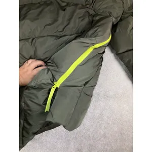 Fabletics Womens Green Hooded Puffer Jacket With Neon Zippers Coat Size M thumbnail 8