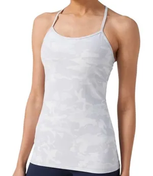 Lululemon Power Y Tank Everlux Incognito Camo Alpine White Multi Size 8 Tank Top thumbnail 1