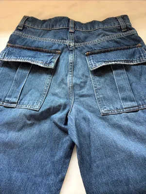 Zara Straight Leg Blue Denim Jeans thumbnail 4
