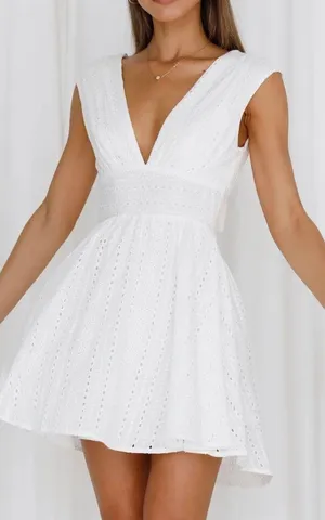 Hello Molly Mini Dress White thumbnail 1