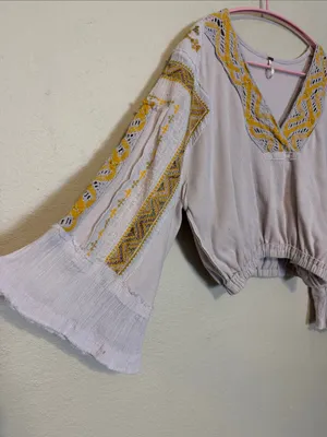 Free People‎ Cross Country Embroidered Top Womens Size Small thumbnail 3