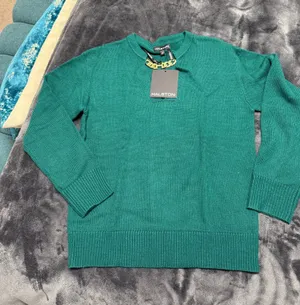 Halston green sweater with gold chain detail #luxury #knitwear thumbnail 1