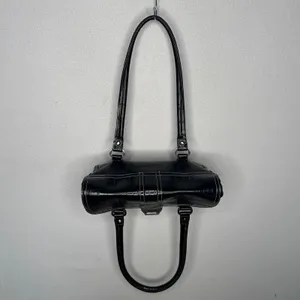 Liz Claiborne Y2K Black Croc Embossed Double Handle Shoulder Bag Purse thumbnail 9