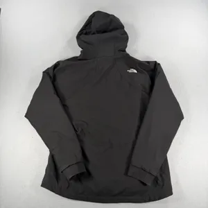Y2k The North Face Womens XL Black Softshell Fleece Lined Hooded Jacket thumbnail 2