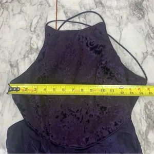 Zum Zum Purple Velvet Detail Criss Cross Open Back Prom Dress Gown size 11 / 12 thumbnail 7