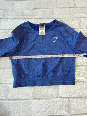 Gym Shark Cropped Long-Sleeve Top - Blue size Small thumbnail 4