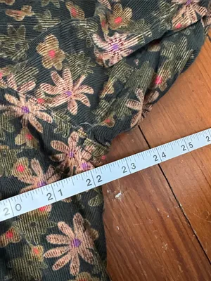 Woolrich Olive Green Floral Button-Down Shirt Corduroy Size XL thumbnail 4