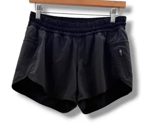 Lululemon Track That Mid Rise Lined Shorts Womens 6 Black‎ 4" Running Pocket thumbnail 1