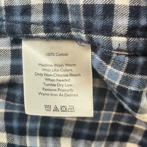 Eddie Bauer Blue White Plaid Flannel Button Down Shirt Womens XL Long Sleeve thumbnail 5