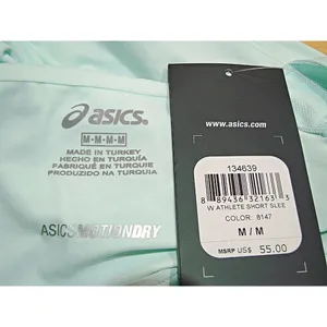 NEW Asics Athletic Tennis T-Shirt Womens Smoke Blue Motion Dry Short Sleeve Sz M thumbnail 8