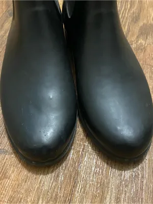 The Gap Womens Size 8 Chelsea Black Rubber Ankle Rain Boots Booties 6”H Tall thumbnail 3