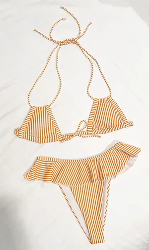 Striped Bikini Set Orange thumbnail 3