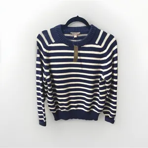 NWT J.Crew Relaxed Stripe Crewneck Sweater Womens Chunky Knit Nautical Fisherman thumbnail 7