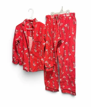 La Vie En Rose Womens Flannel Pajama Set Red Holiday Nutcracker PJs Size Small thumbnail 1