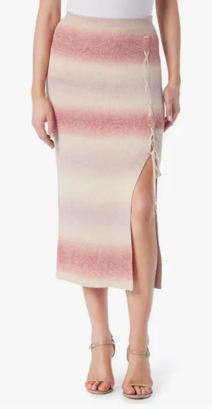 NEW Jessica Simpson Loti Pull On Lace Up Ribbed Sweater Skirt L thumbnail 1
