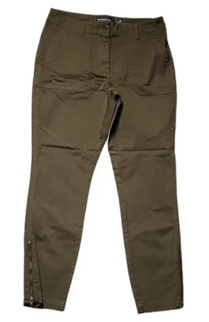 NWOT‎ Army Olive Green Denim Pants Ankle Zipper Grunge Minimalist Utility - 28 thumbnail 1