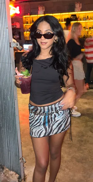 Shein Turquoise Zebra Print Mini Skirt XS thumbnail 1