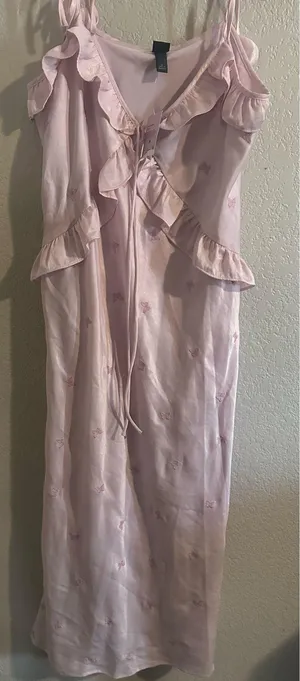 Wild Fable Pink silk maxi dress thumbnail 1