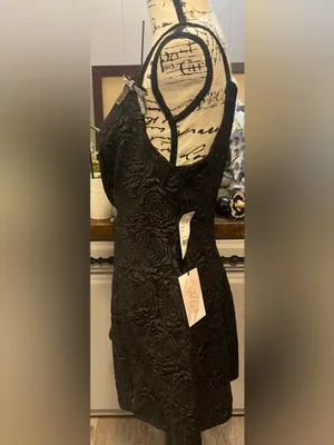 NWT Crystal Doll Junior’s Jacquard Rhinestone Bow A-Line Mini Dress thumbnail 6