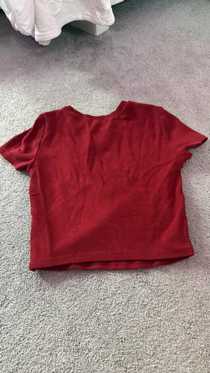 Dark red garage baby tee thumbnail 2