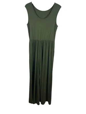 BTFBM Olive Green Jumpsuit Sleeveless Flowy M Minimalist Lounge Pocket NWT thumbnail 2