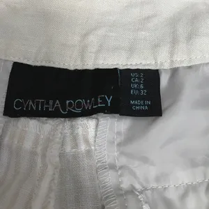 Cynthia Rowley linen tan and white striped shorts thumbnail 4