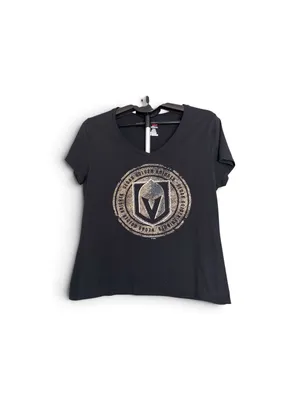 Vegas Golden Knights NHL Women's Black V-Neck Graphic T-Shirt Size Large thumbnail 5