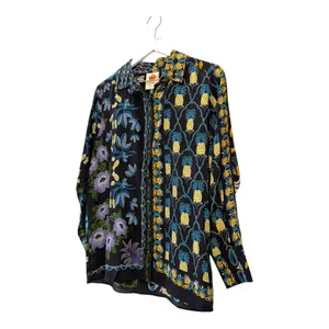 NWT Farm Rio Winter Garden Black Pajama Shirt Button Front Top Floral Size S thumbnail 12