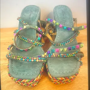 Alma en Pena Colorful Strappy Platform Sandals festival thumbnail 3
