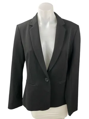Express Women's Black Long Sleeve Notch Collar One Button Blazer Coat Jacket S thumbnail 1