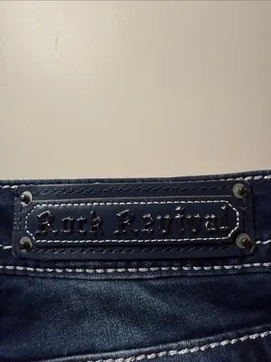 Rock Revival Oliana Mid-Rise Skinny Jeans Bling Pockets Intentional Fading SZ 30 thumbnail 8