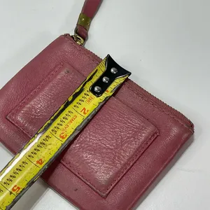 Madewell Leather Pocket Pouch Wallet Card Purse Dark Pink Small 4x5'' Preppy thumbnail 2